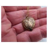 Old Sterling & Gold Filled Heart Locket - Letter B