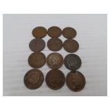 12 Indian Head Pennies = 1901 - 7/1903 - 4/1907