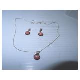Necklace & Earrings Signed (J Sterling J)