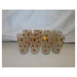Set of 8 Vintage Hall Jewel Tea Frosted  Drinking