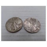 1942D & 1944 Silver Walking Liberty Half Dollars