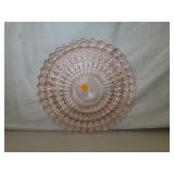 Vintage Pink Depression Glass Cake Plate=10&1/2"