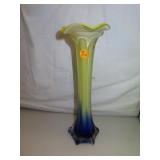 Vintage Blown Art Glass Vase = 11&3/4"