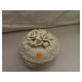 Porcelain Rose Trinket Jar 7" x 5&1/2"