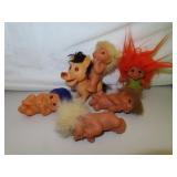 5 Troll Babies & 1 Troll Horse (Tallest = 4")