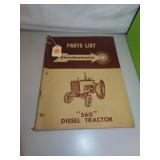Vintage Cockshutt 560 Diesel Tractor Parts List