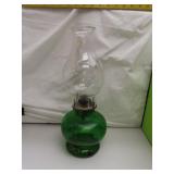 Vintage Green Eagle Oil Lamp = 14&3/4"