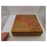 Antique Wood Handkerchief Box with Original Card