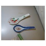 2 Vintage Porcelain Sauce Spoons - 5&1/2' each