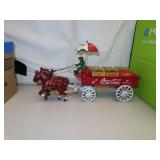 Cast Iron Coca Cola Wagon & Horses Team =
