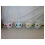 4 Vintage Fire King Ovenware Tulip Bowls=4&1/4' x