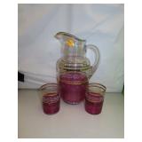 Antique Pitcher (crack in bottom) & 2 Matching