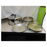 Vintage Metal Cake Cover & 9 Metal Pie-Cake Pans