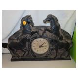 Vintage Battery Operated Horse Clock = 17&3/8' x