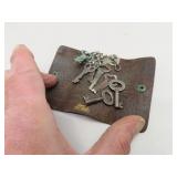 8 Antique Keys & Leather Holder