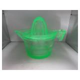 Vintage Green Depression Glass Juicer 5&1/8'