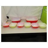 8 Pyrex Bowls (all with paint wear) 1=9&1/2' - 1=