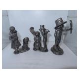 3 Vintage Michael Ricker Pewter Figurines (5&1/2'