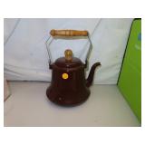 Vintage Enameled Tea Pot - Made in Japan = 10&1/2'