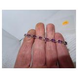 Ornate Bracelet (Amethyst Stones) Signed 925 China