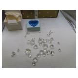 Swarovski Crystal Blue Heart with Group of Small
