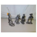 4 Michael Ricker Park City Pewter Figurines -