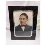 Antique Black & Gold Glass Picture Frame with