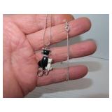 Cute Kitty Cat Necklace (Chain = 925)