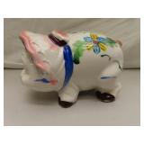 Cute Vintage Porcelain Piggy Bank = 6&1/2"x4&1/4"