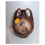 Antique Austria Portrait  Vase 5'