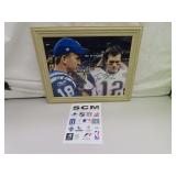 x2 = Peyton Manning - Tom Brady 8x10 Signed