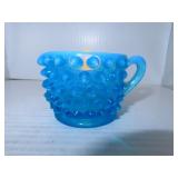 Vintage Blue Opalescent Hobnail Creamer = 2&1/2' x