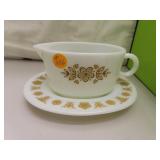 Vintage Pyrex Gravy Boat & Underplate