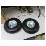 2 New Flat Free Tires & Wheels for Dolly - Hand