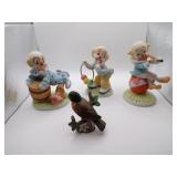 3 - 1984 Lefton Clown Figurines & Lefton Bird
