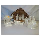 12 Piece Vintage Ceramic Nativity Set