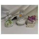 3 Vintage Porcelain (Musical) Unicorns