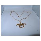 Gold Tone Horse Necklace