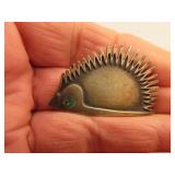 Vintage Porcupine Brooch Pin - Artist Signed U