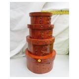 4 Nesting Wood Boxes - Largest = 10" x 8&3/4" x