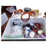 Cigar Box with Jewelry = Parts - Pieces - Some