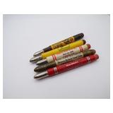 5 Vintage Advertising Bullet Pencils (see photos)