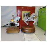 2 Vintage Musical Carousel Horses - Tallest=8&1/2"