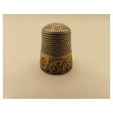 Very Ornate Antique Sterling Silver Thimble Size 8