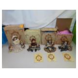 4 Yesterdays Child Figurines in Boxes