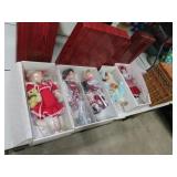 5 Dynasty Porcelain Dolls in Boxes-Tallest=14&1/2"