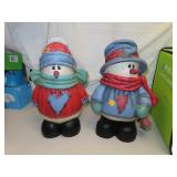 Snowman & Snow Woman Figurines = 13&1/2'