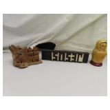 3 Vintage Wood Items - 1 Carved