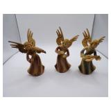 3 Vintage Hard Plastic Angels - Made in British