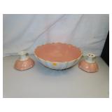 Vintage Oyster & Pearl Console Bowl & Candle